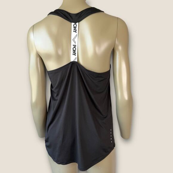 Pony Athletic Racerback Strappy Gym Workout Tank Top Activewear Size S Black - Picture 3 of 15